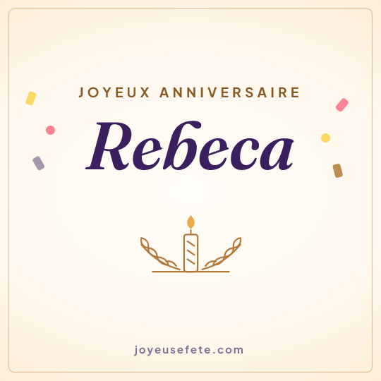Image carrée « Joyeux anniversaire Rebeca » pour WhatsApp