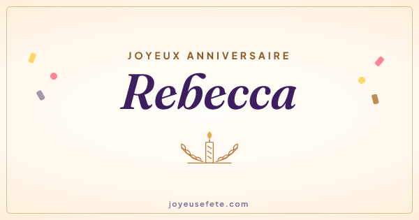 Image « Joyeux anniversaire Rebecca » au format large