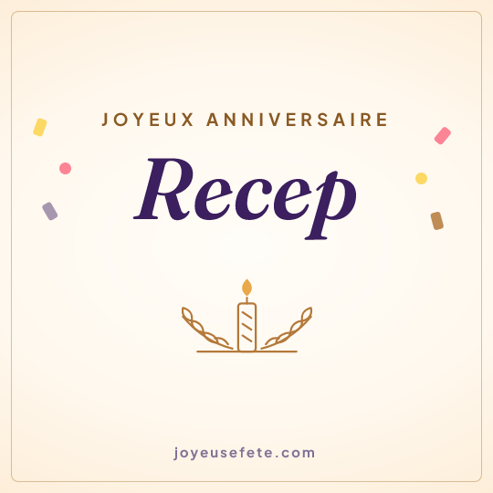 Image carrée « Joyeux anniversaire Recep » pour WhatsApp