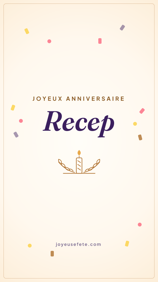 Image « Joyeux anniversaire Recep » au format story