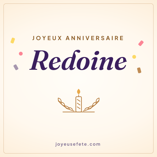 Image carrée « Joyeux anniversaire Redoine » pour WhatsApp