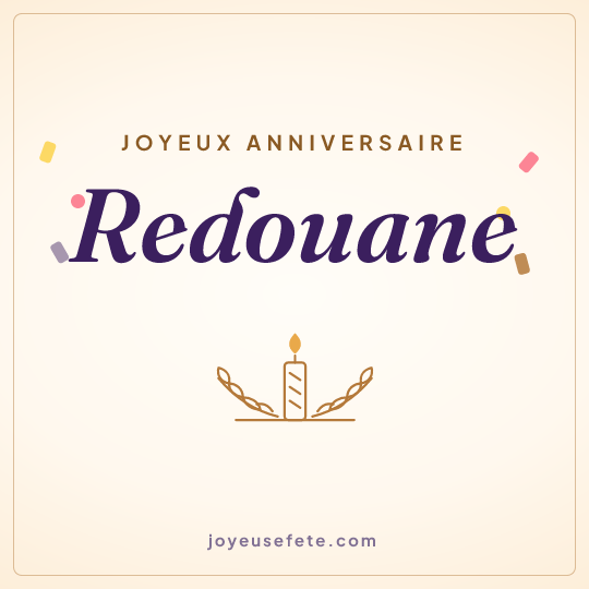 Image carrée « Joyeux anniversaire Redouane » pour WhatsApp