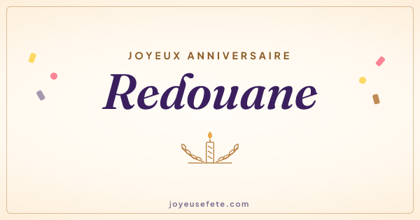 Image « Joyeux anniversaire Redouane » au format large