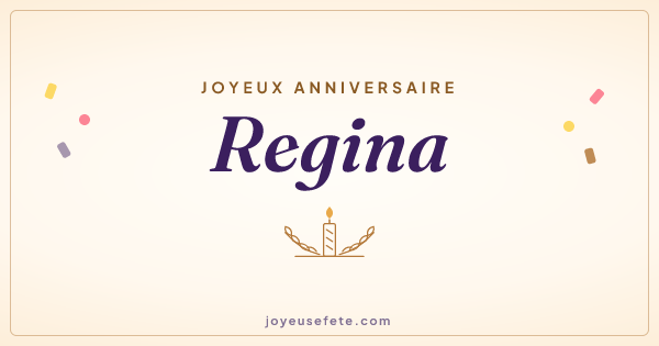 Image « Joyeux anniversaire Regina » au format large