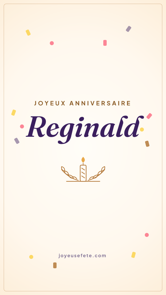 Image « Joyeux anniversaire Reginald » au format story