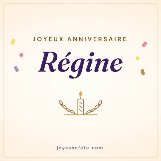 Image carrée « Joyeux anniversaire Régine » pour WhatsApp