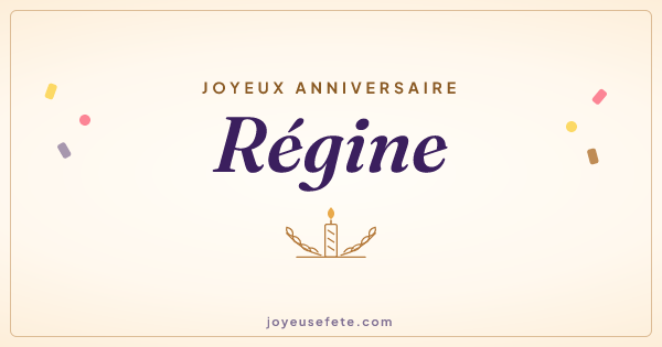 Image « Joyeux anniversaire Régine » au format large