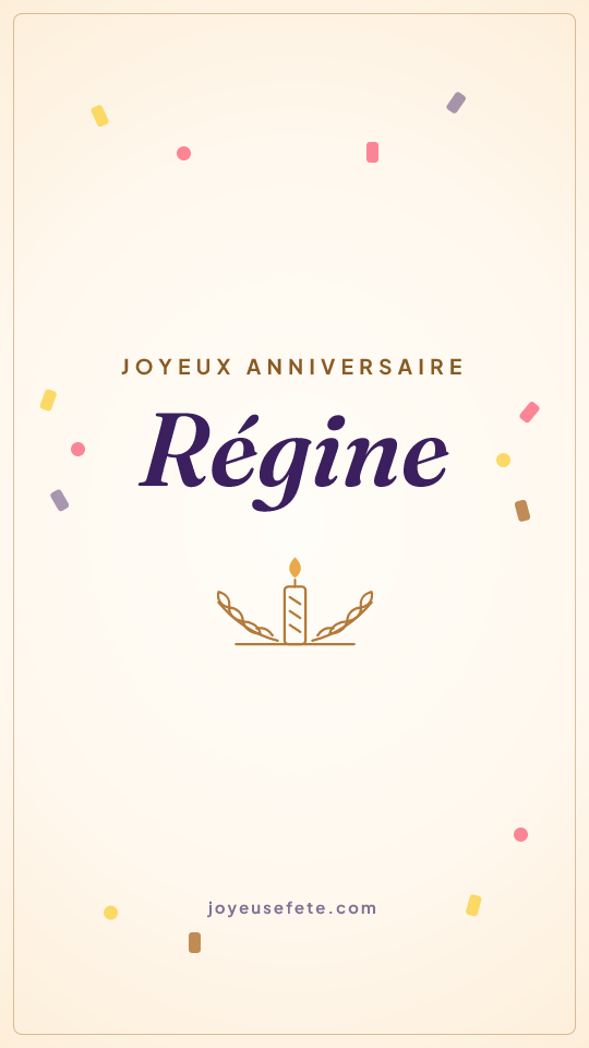 Image « Joyeux anniversaire Régine » au format story