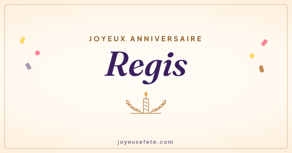 Image « Joyeux anniversaire Regis » au format large
