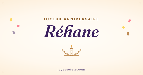 Image « Joyeux anniversaire Réhane » au format large