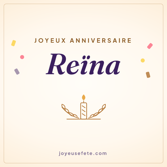 Image carrée « Joyeux anniversaire Reïna » pour WhatsApp