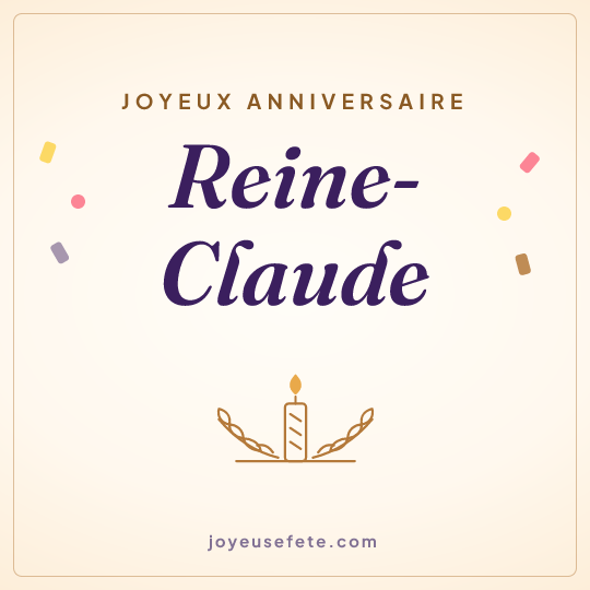 Image carrée « Joyeux anniversaire Reine-Claude » pour WhatsApp