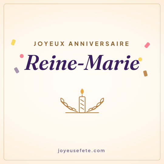 Image carrée « Joyeux anniversaire Reine-Marie » pour WhatsApp