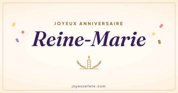 Image « Joyeux anniversaire Reine-Marie » au format large