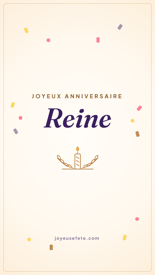 Image « Joyeux anniversaire Reine » au format story