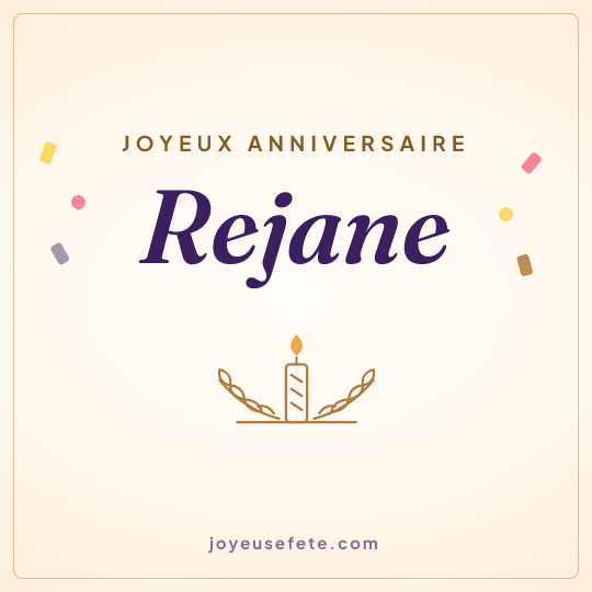 Image carrée « Joyeux anniversaire Rejane » pour WhatsApp