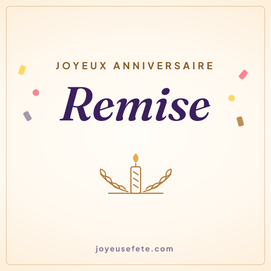 Image carrée « Joyeux anniversaire Remise » pour WhatsApp