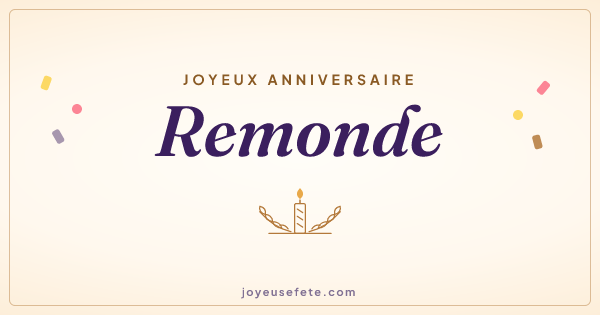 Image « Joyeux anniversaire Remonde » au format large