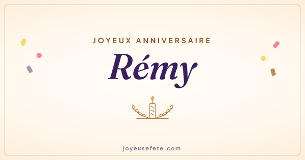 Image « Joyeux anniversaire Rémy » au format large