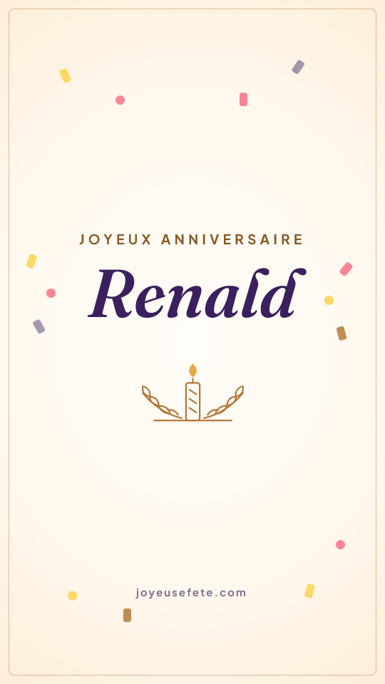 Image « Joyeux anniversaire Renald » au format story