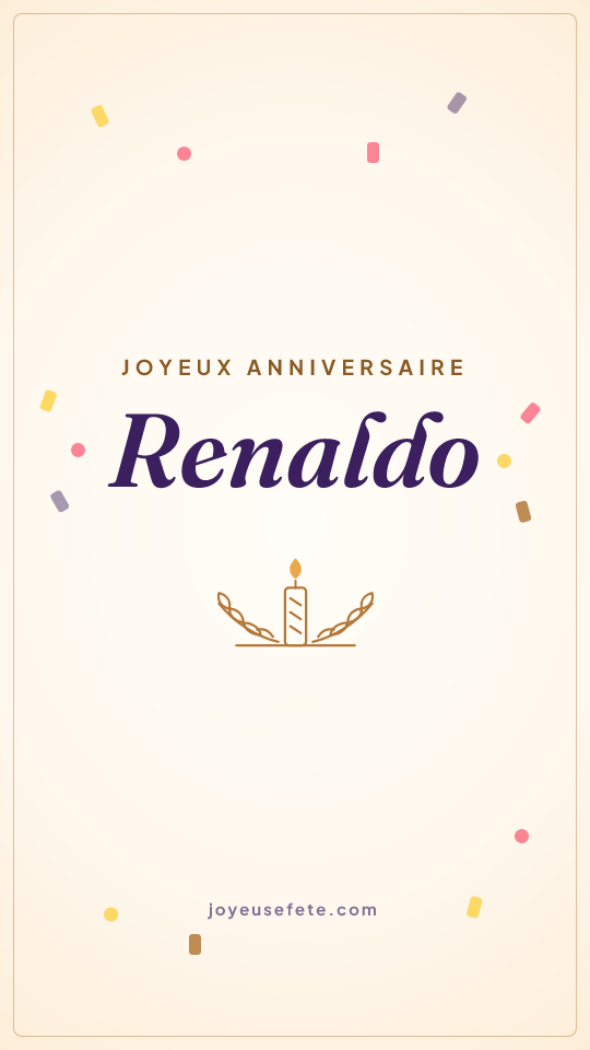 Image « Joyeux anniversaire Renaldo » au format story