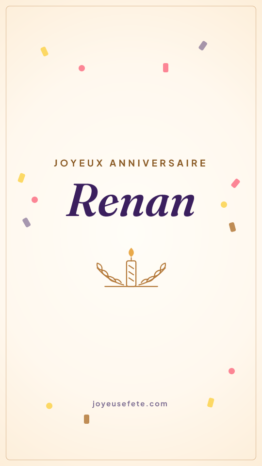 Image « Joyeux anniversaire Renan » au format story