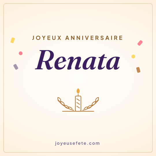 Image carrée « Joyeux anniversaire Renata » pour WhatsApp