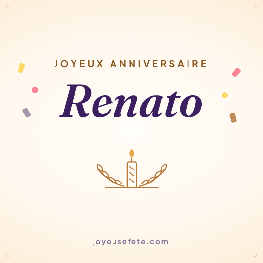 Image carrée « Joyeux anniversaire Renato » pour WhatsApp