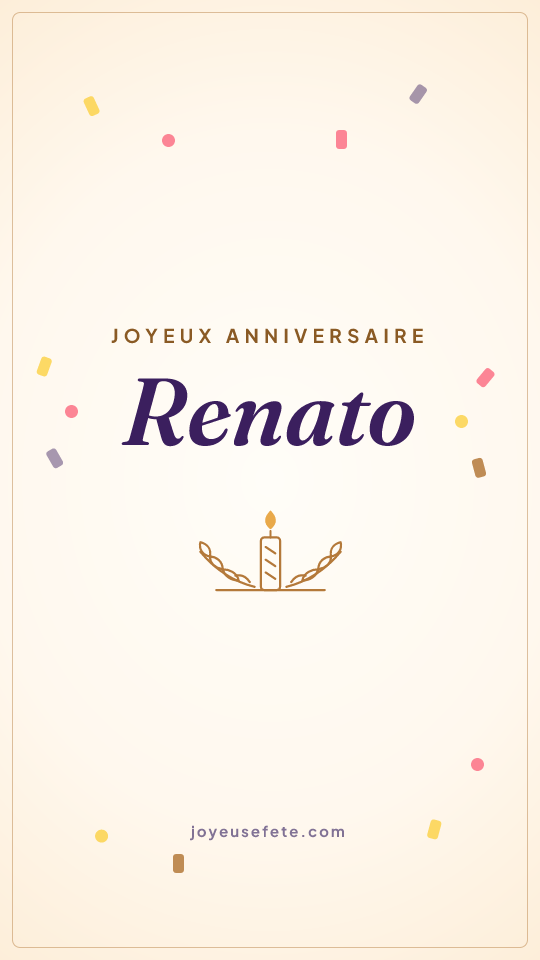 Image « Joyeux anniversaire Renato » au format story