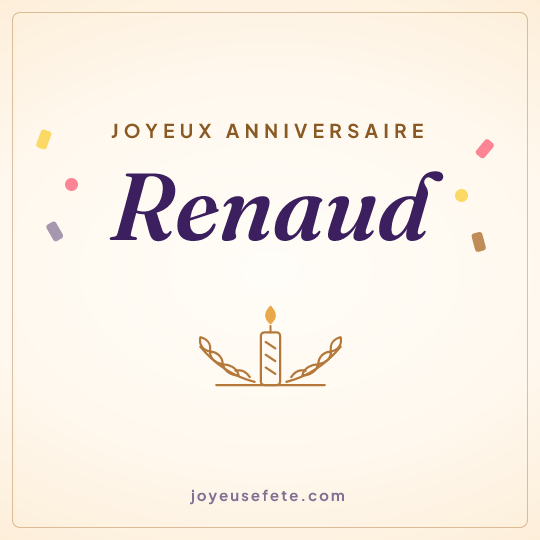 Image carrée « Joyeux anniversaire Renaud » pour WhatsApp