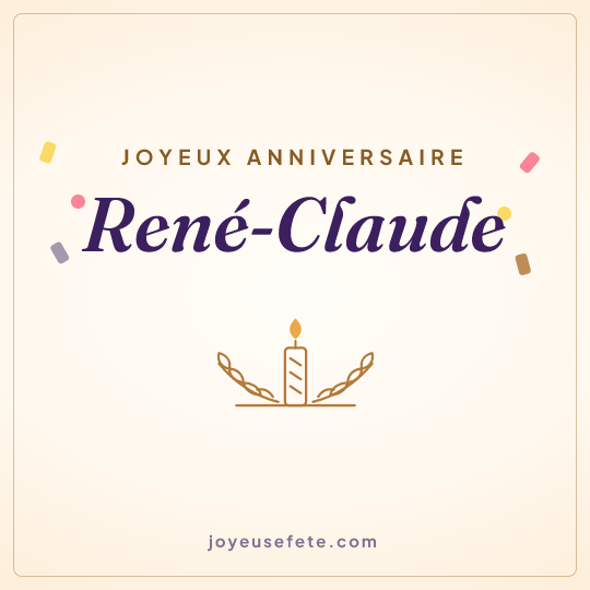 Image carrée « Joyeux anniversaire René-Claude » pour WhatsApp