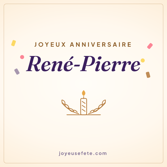 Image carrée « Joyeux anniversaire René-Pierre » pour WhatsApp