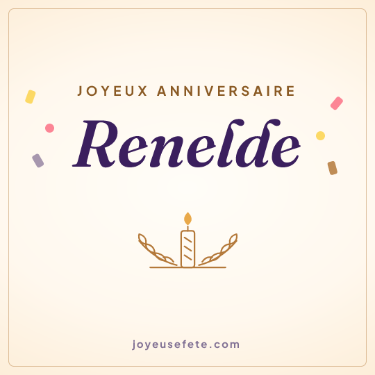Image carrée « Joyeux anniversaire Renelde » pour WhatsApp