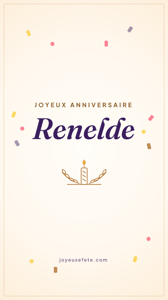 Image « Joyeux anniversaire Renelde » au format story