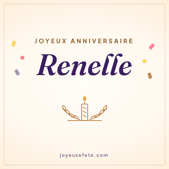 Image carrée « Joyeux anniversaire Renelle » pour WhatsApp
