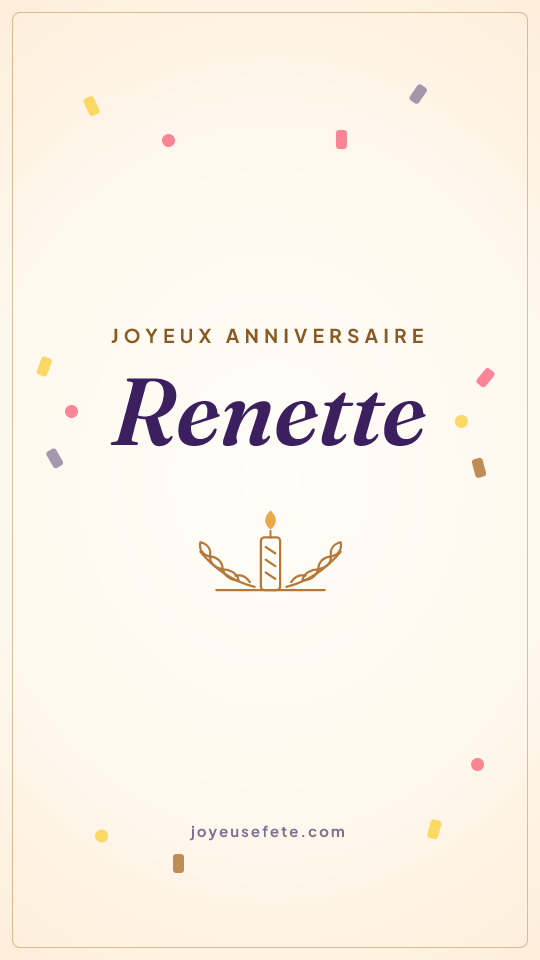 Image « Joyeux anniversaire Renette » au format story