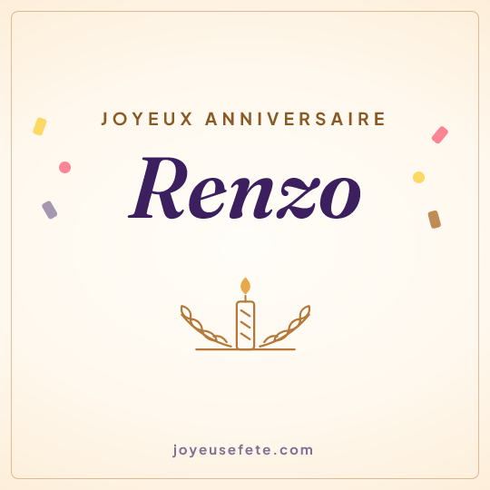 Image carrée « Joyeux anniversaire Renzo » pour WhatsApp