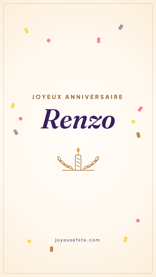 Image « Joyeux anniversaire Renzo » au format story