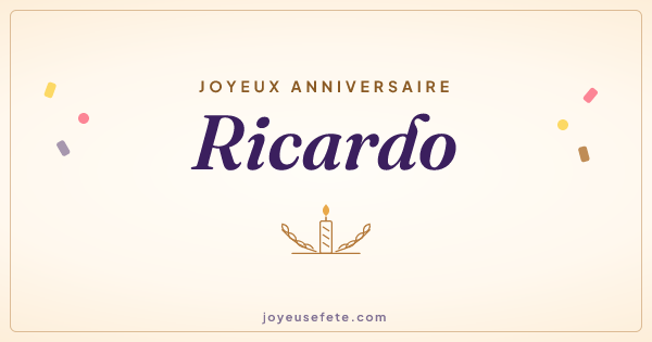 Image « Joyeux anniversaire Ricardo » au format large