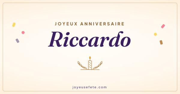 Image « Joyeux anniversaire Riccardo » au format large