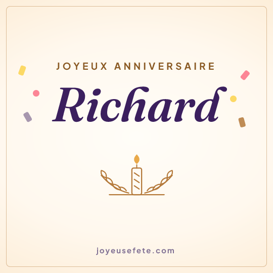 Image carrée « Joyeux anniversaire Richard » pour WhatsApp