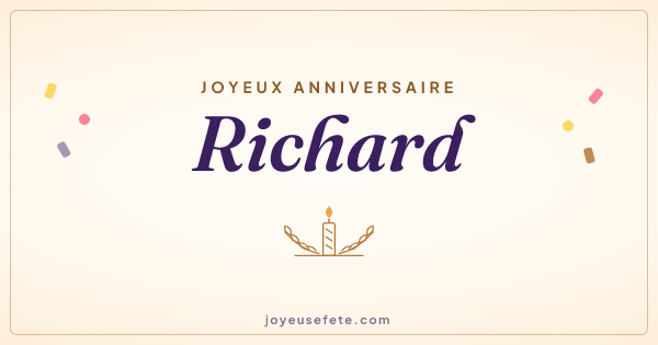 Image « Joyeux anniversaire Richard » au format large
