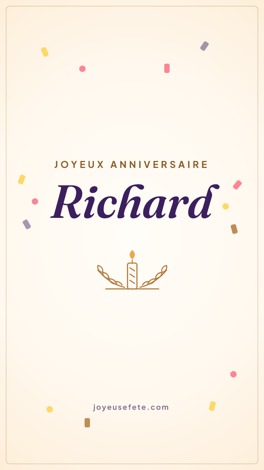 Image « Joyeux anniversaire Richard » au format story
