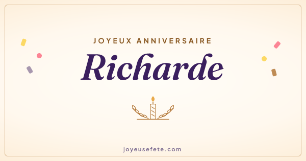 Image « Joyeux anniversaire Richarde » au format large