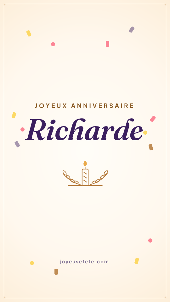Image « Joyeux anniversaire Richarde » au format story