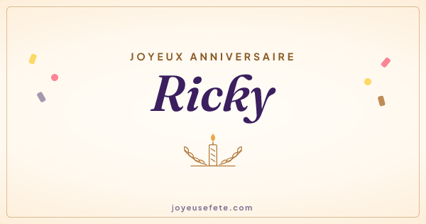 Image « Joyeux anniversaire Ricky » au format large