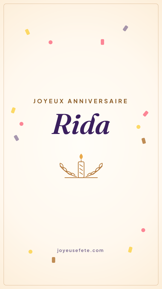 Image « Joyeux anniversaire Rida » au format story