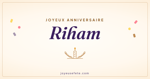 Image « Joyeux anniversaire Riham » au format large