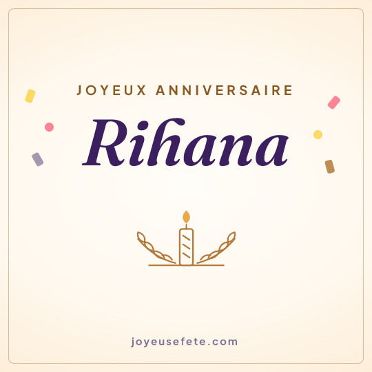 Image carrée « Joyeux anniversaire Rihana » pour WhatsApp