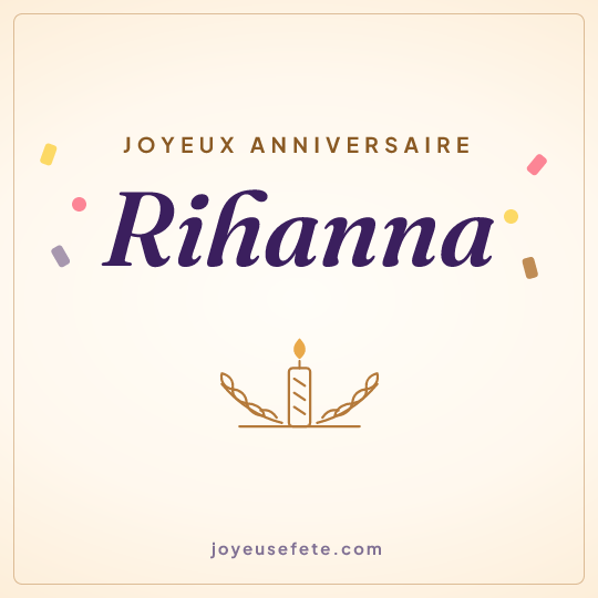 Image carrée « Joyeux anniversaire Rihanna » pour WhatsApp